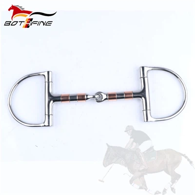 Dee Ring Snaffle Bit Réz görgőkkel