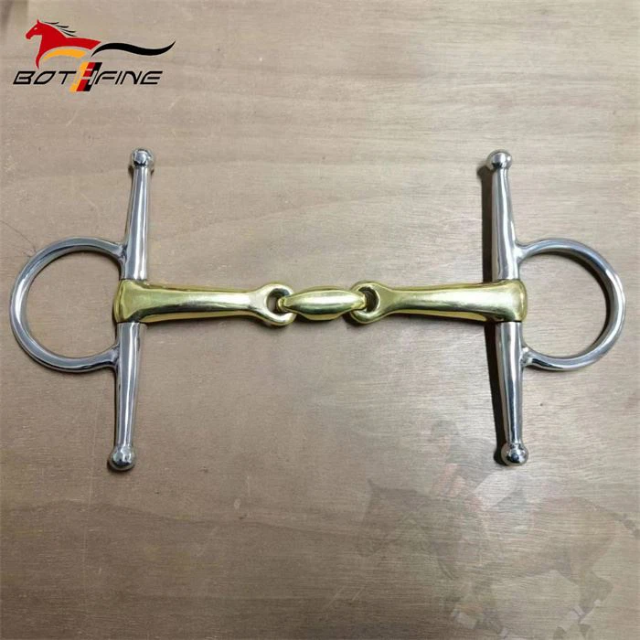 Full Cheek Golden Single Jointed Snaffle Bit